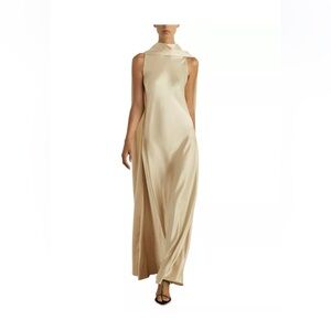 Reiss Fae Satin Cape Maxi Dress